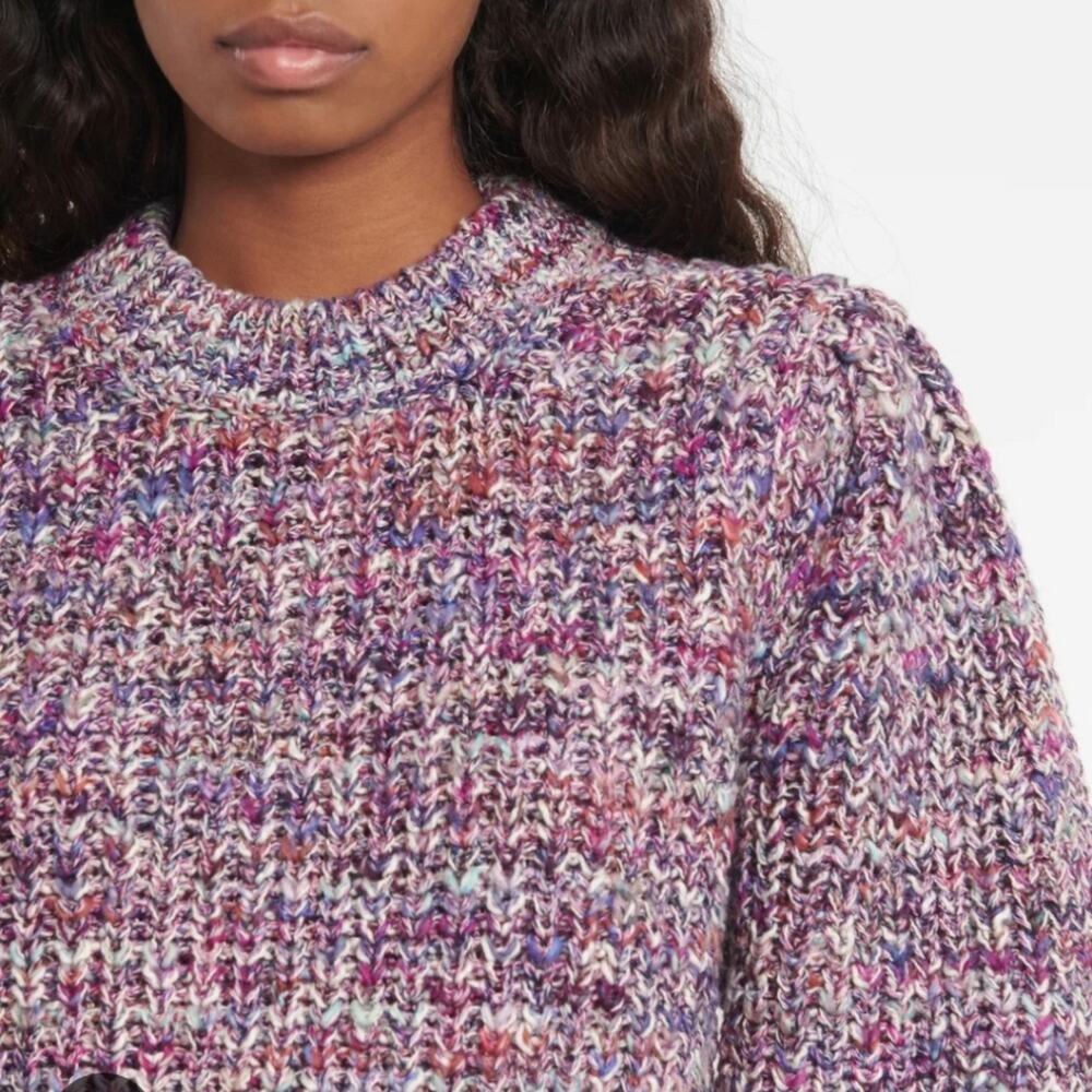 Isabel Marant Pleane Ribbed Knit Sweater Jumper Multicolour Pink Purple Size 38 - Picture 2 of 11